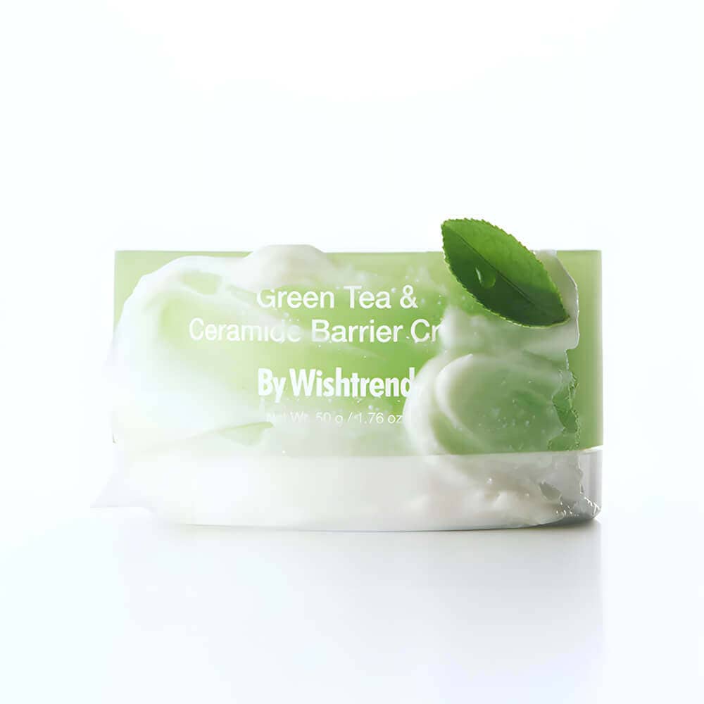Восстанавливающий крем с зелёным чаем и церамидами By Wishtrend Green Tea & Ceramide Barrier Cream 4