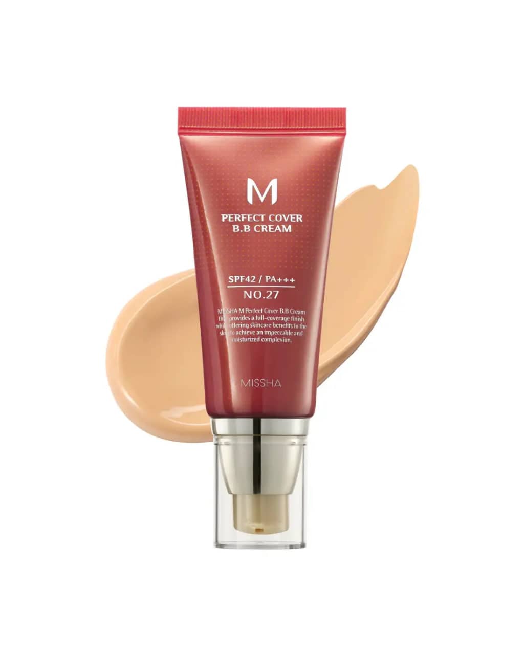 Стойкий BB-крем Missha М Perfect Cover BB Cream EX SPF42 PA+++ / 21 Light Beige светлый беж 4