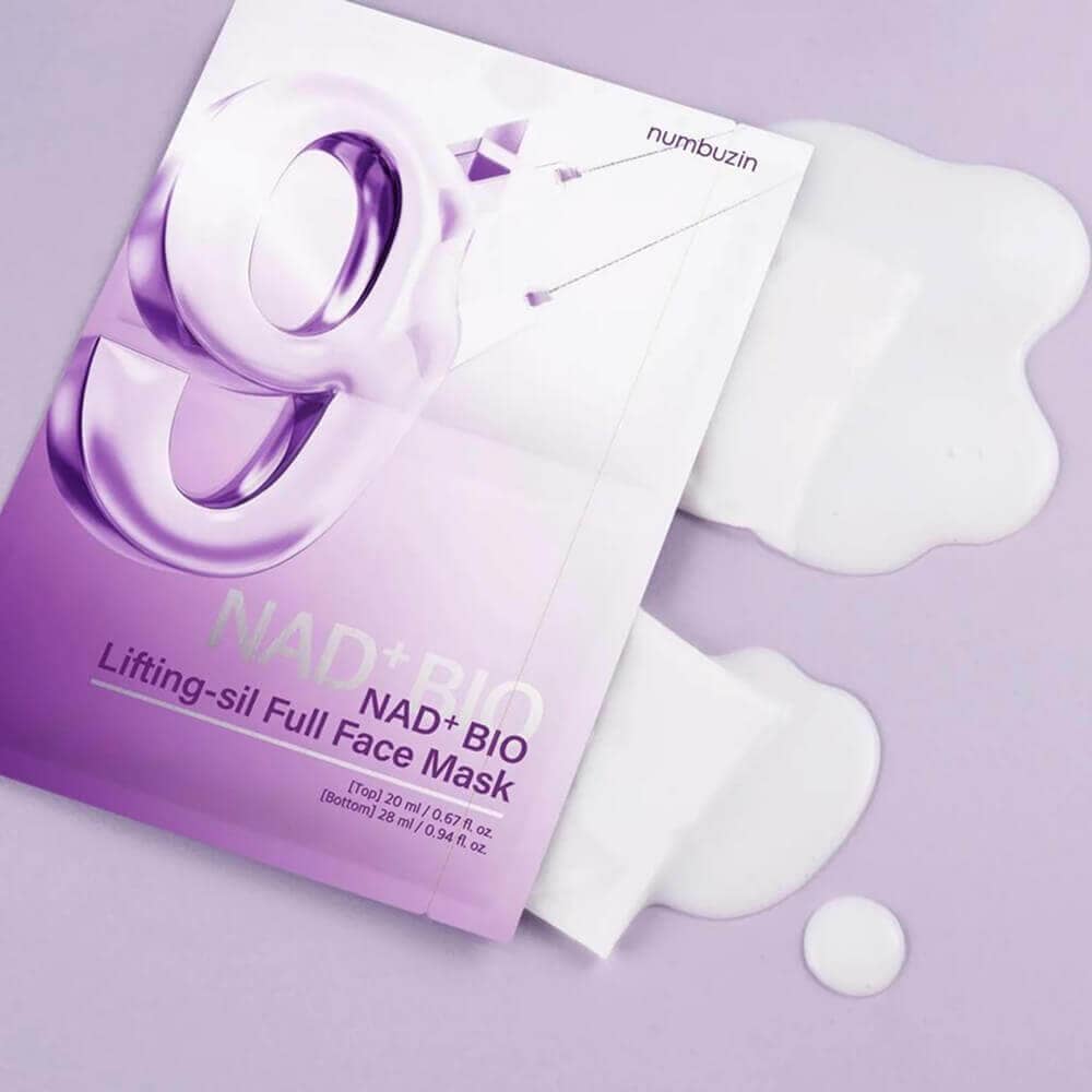 Тканевая 3D-маска для подтяжки лица numbuzin No.9 NAD+ Bio Lifting Full Cover Facial Mask 3