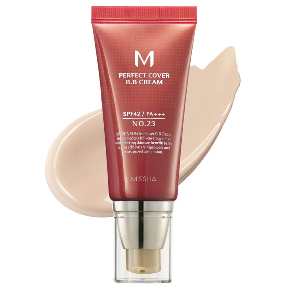 Стойкий BB-крем Missha М Perfect Cover BB Cream EX SPF42 PA+++ / 21 Light Beige светлый беж 2