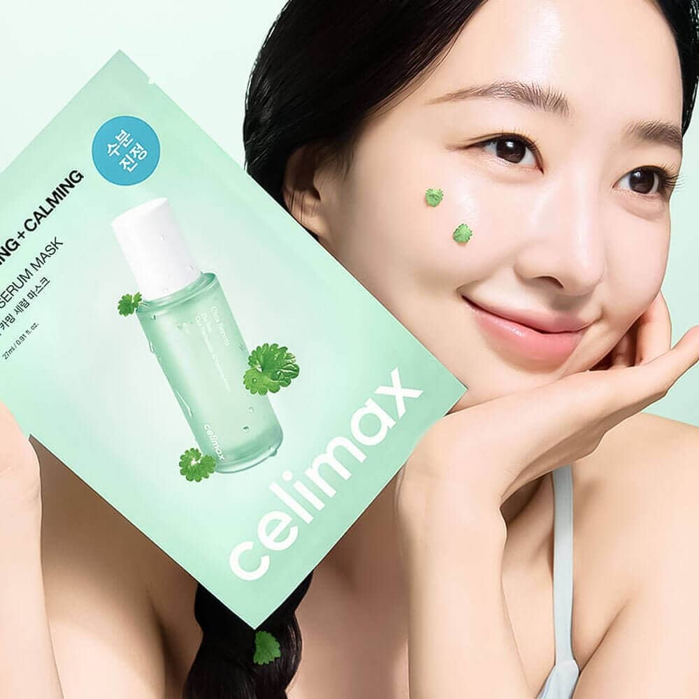 Успокаивающая маска с экстрактом центеллы Celimax Hydrating+Calming Cica Serum Mask 3