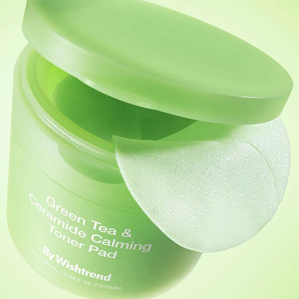 Успокаивающие пэды с зелёным чаем и церамидами By Wishtrend Green Tea & Ceramide Calming Toner Pad 2