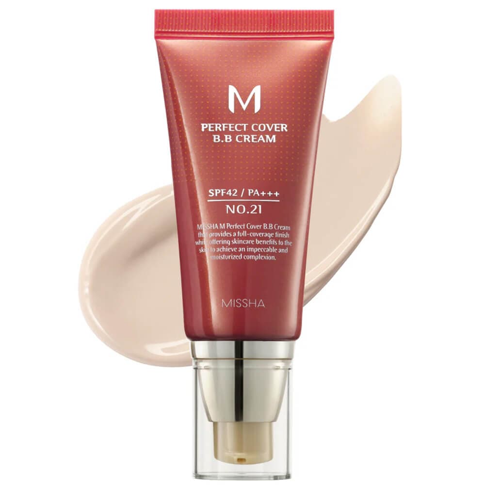 Стойкий BB-крем Missha М Perfect Cover BB Cream EX SPF42 PA+++ / 21 Light Beige светлый беж