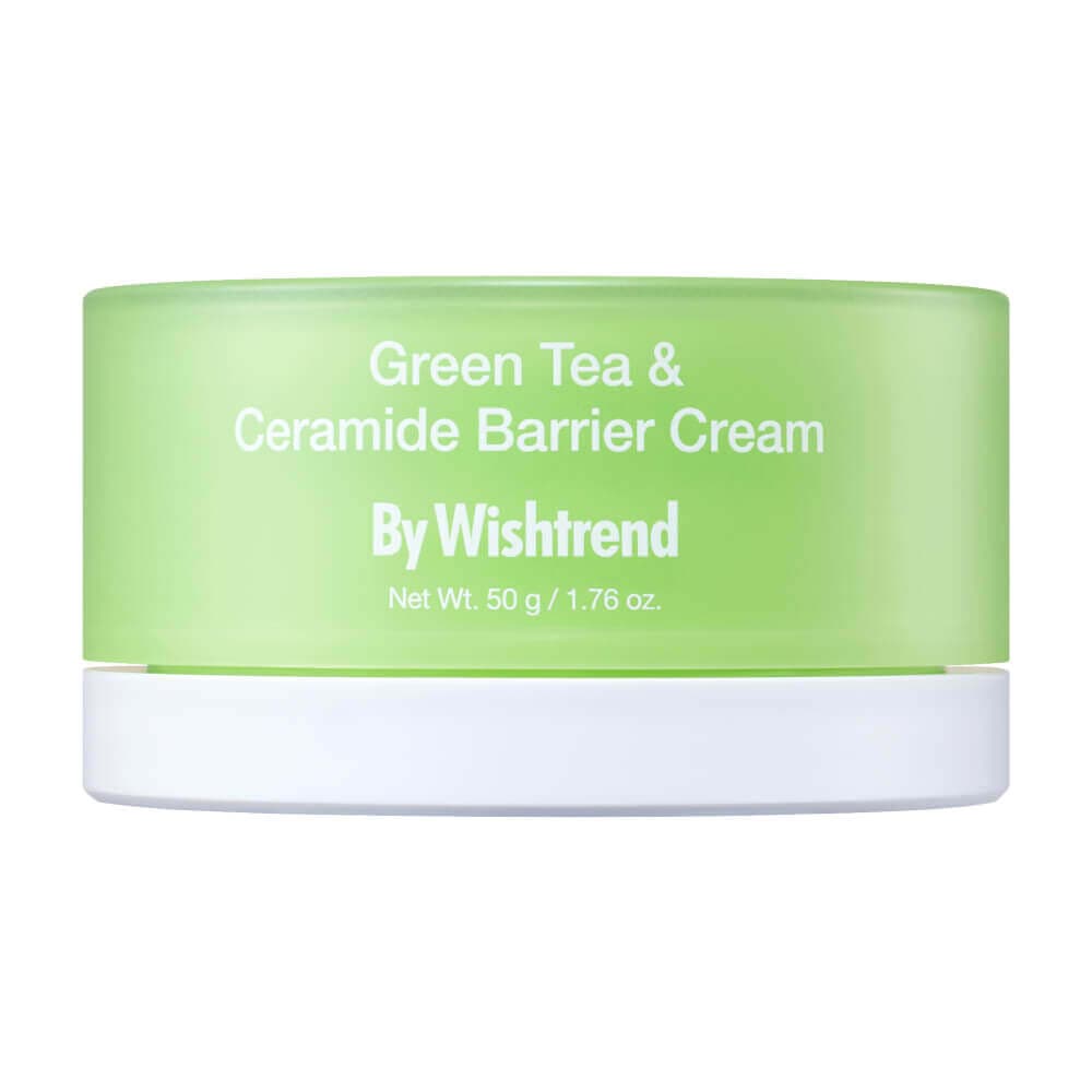 Восстанавливающий крем с зелёным чаем и церамидами By Wishtrend Green Tea & Ceramide Barrier Cream